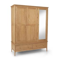 Triple Wardrobe With Mirror